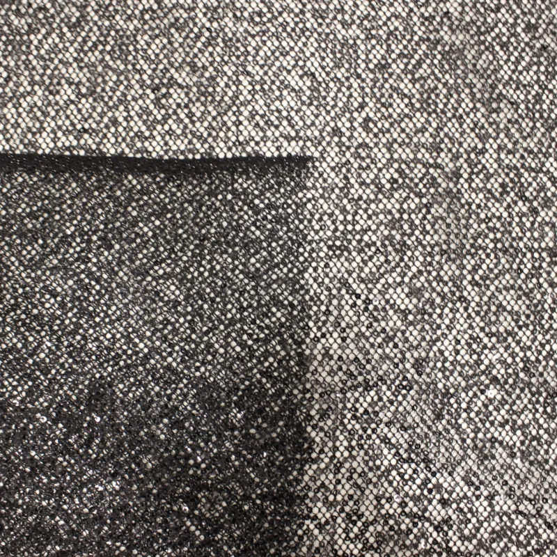 Tessuto rete con paillettes nero | il tessutaio