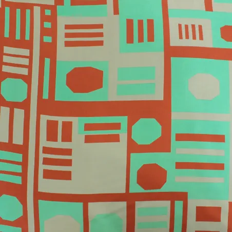 Raso di viscosa fantasia geometrica | Tessuti donna