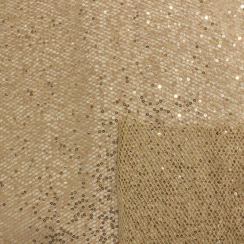 TESSUTO IN RETE CON PAILLETTES ORO | IL TESSUTAIO