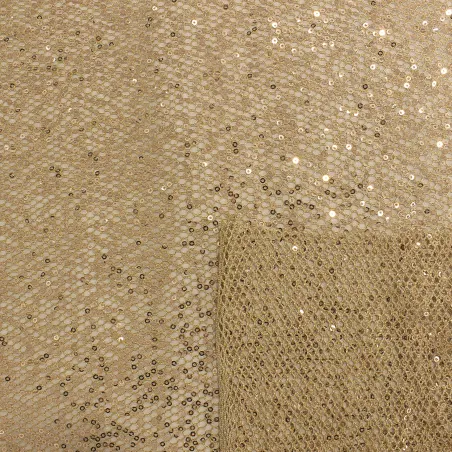 TESSUTO IN RETE CON PAILLETTES ORO | IL TESSUTAIO