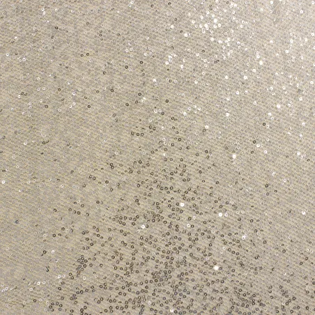 TESSUTO IN RETE ORO CON PAILLETTES ARGENTO | TESSUTI CERIMONIA