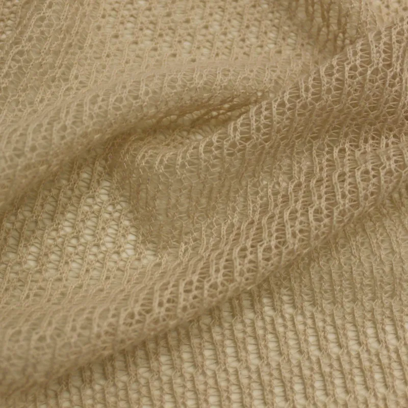 TESSUTO CROCHET  BEIGE | ABBIGLIAMENTO MARE ILTESSUTAIO