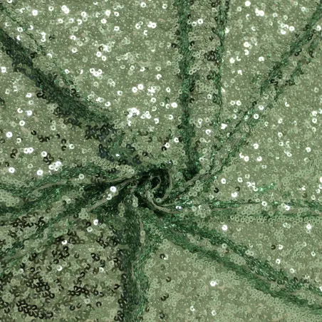 Tessuto con Paillettes verde chiaro | IL TESSUTAIO