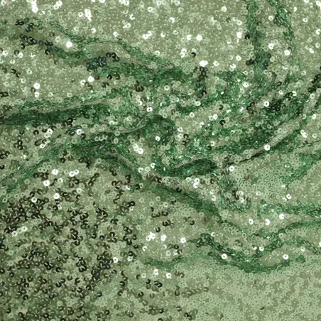 Tessuto con Paillettes verde chiaro | IL TESSUTAIO
