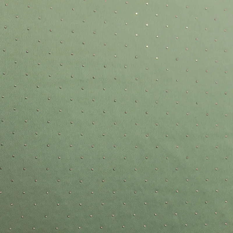 Raso di viscosa con strass verde salvia | Tessuti Cerimonia