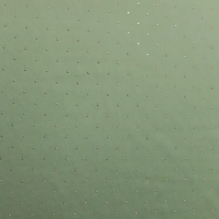 Raso di viscosa con strass verde salvia | Tessuti Cerimonia