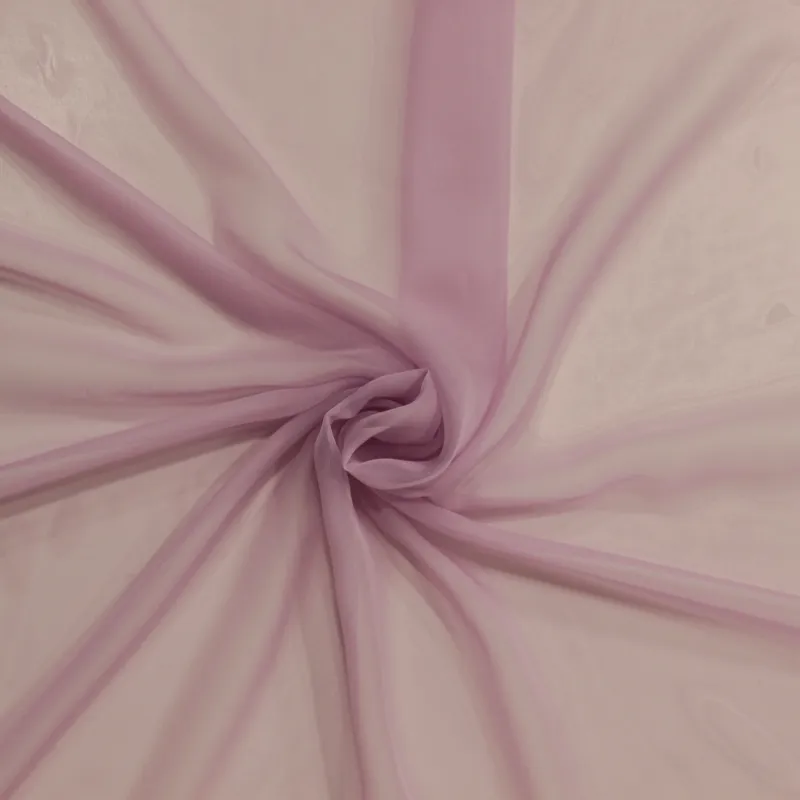 Tessuto chiffon di poliestere lilla | Tessuti abbigliamento donna