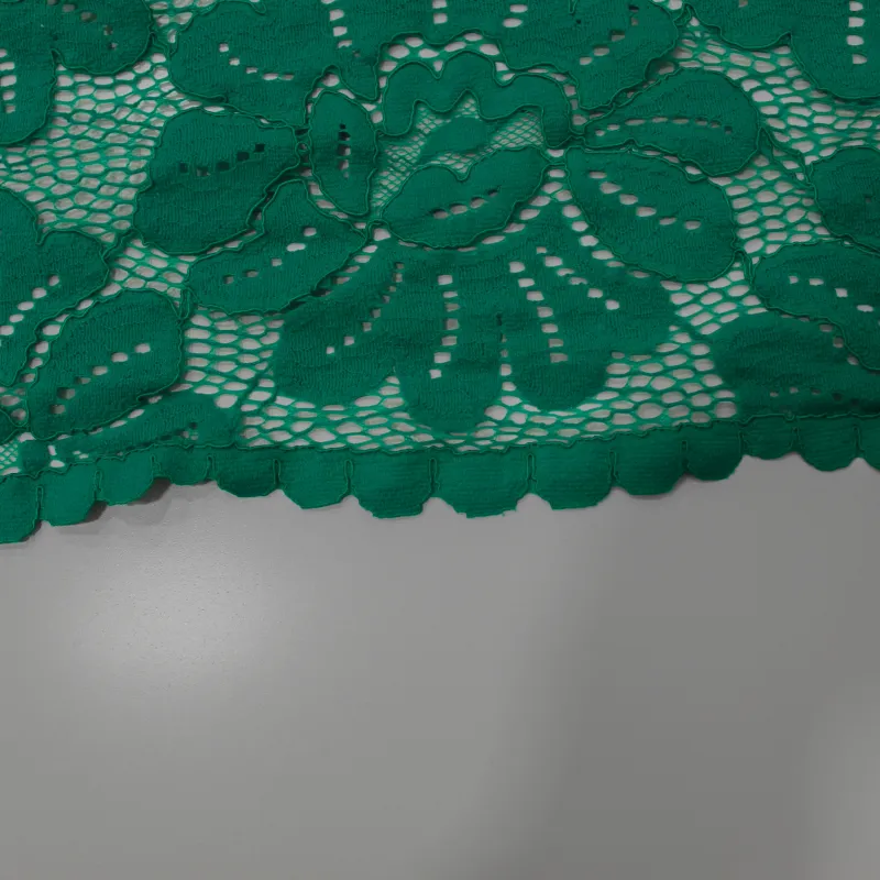 TESSUTO IN PIZZO FLOREALE VERDE | TESSUTI DA CERIMONIA