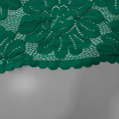 TESSUTO IN PIZZO FLOREALE VERDE | TESSUTI DA CERIMONIA