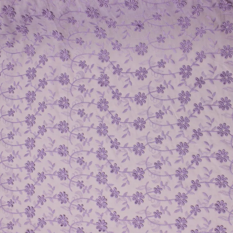 Tessuto pizzo San gallo lilla | abbigliamento bambini