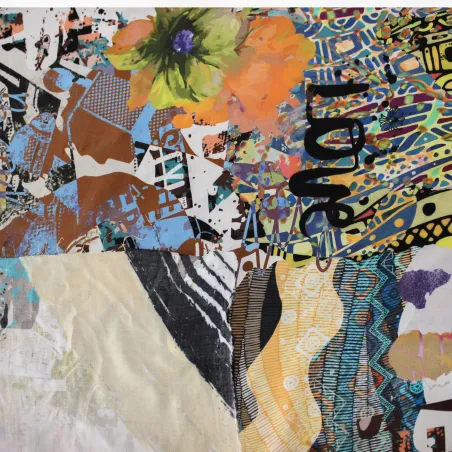 Viscosa tessuto fantasia astratta multicolor| Abbigliamento uomo