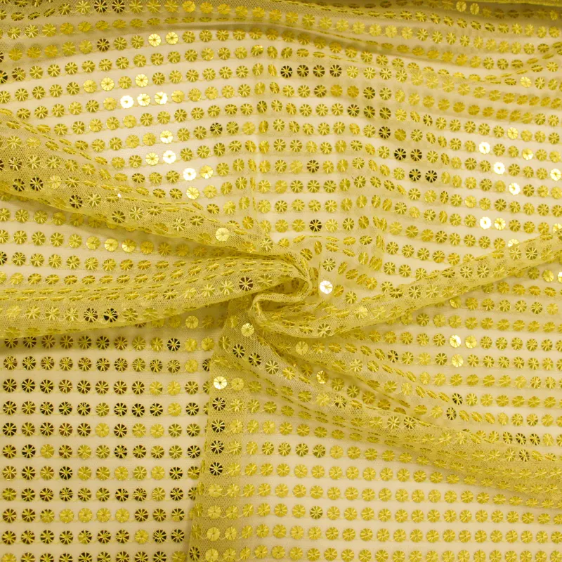 Paillettes gialla | tessuti cerimonia il tessutaio
