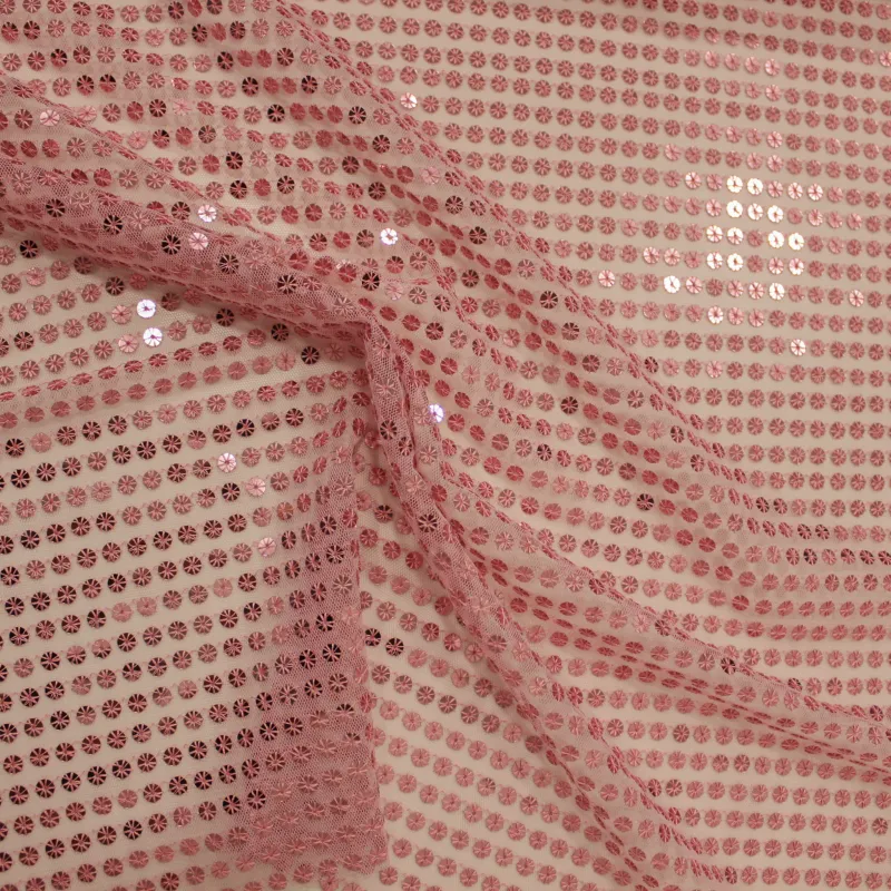Paillettes rosa | tessuti cerimonia donna il tessutaio