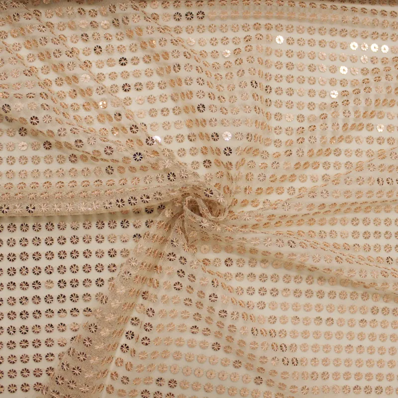 Tessuto con paillettes rosa antico | abbigliamento cerimonia