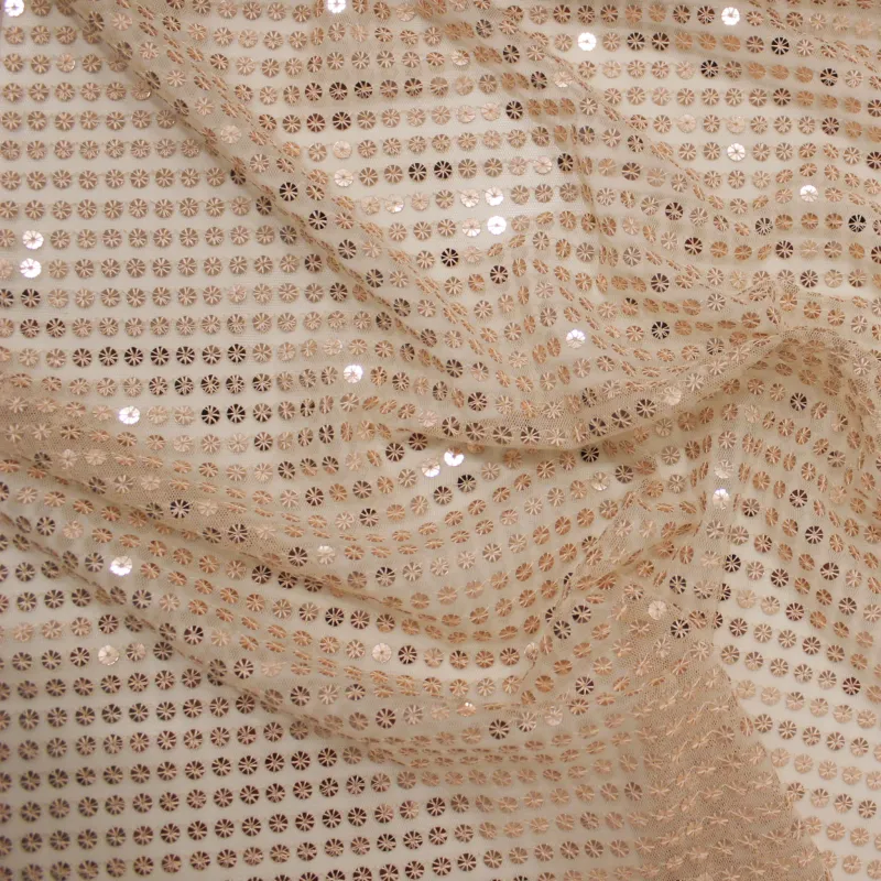 Tessuto con paillettes rosa antico | abbigliamento cerimonia