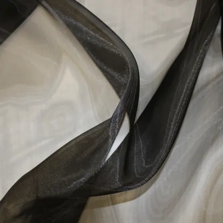 Organza trasparente di colore nero  | tessuti cerimonia