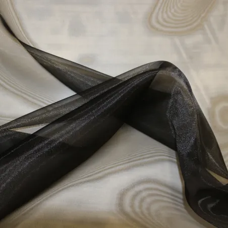 Organza trasparente di colore nero  | tessuti cerimonia