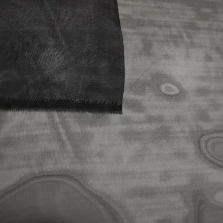 Organza trasparente di colore nero  | tessuti cerimonia