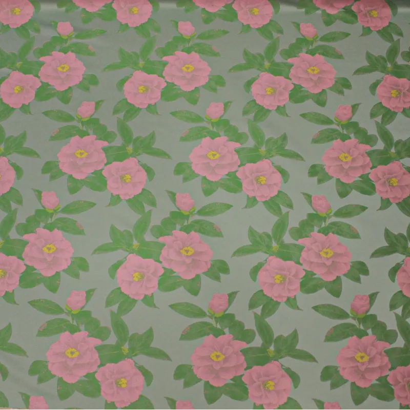 Jacquard verde con fiori |  tessuti cerimonia