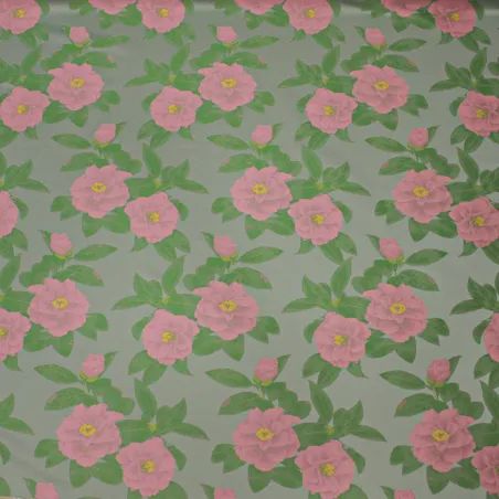 Jacquard verde con fiori | tessuti cerimonia