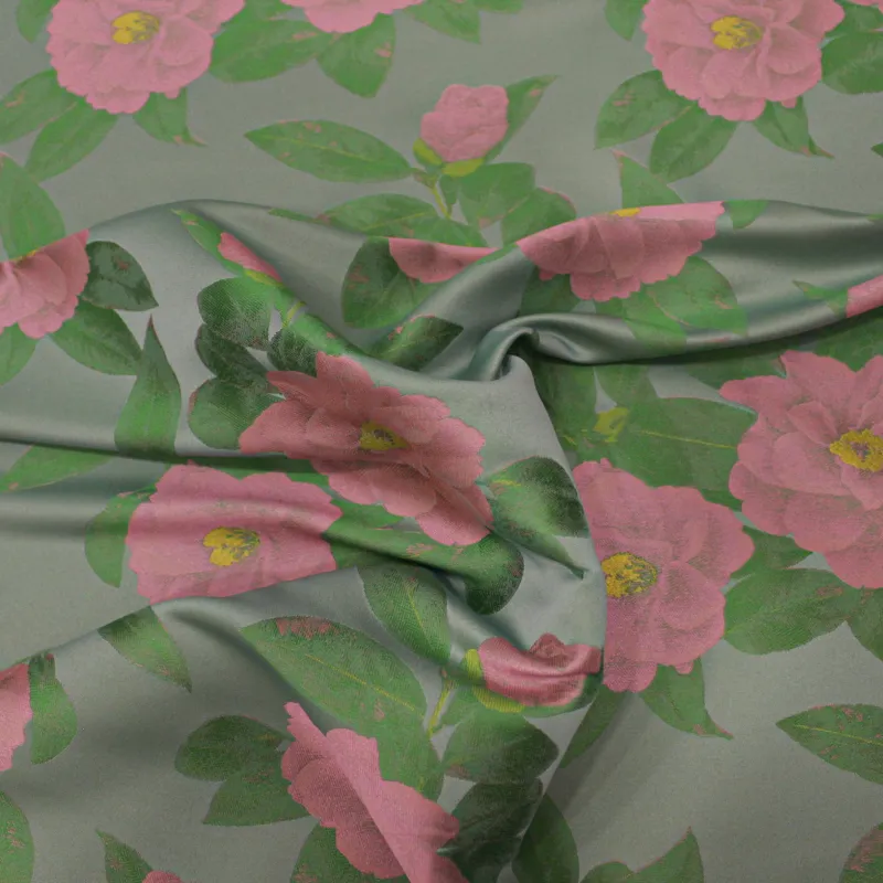 Jacquard verde con fiori |  tessuti cerimonia