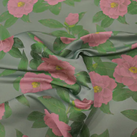Jacquard verde con fiori |  tessuti cerimonia
