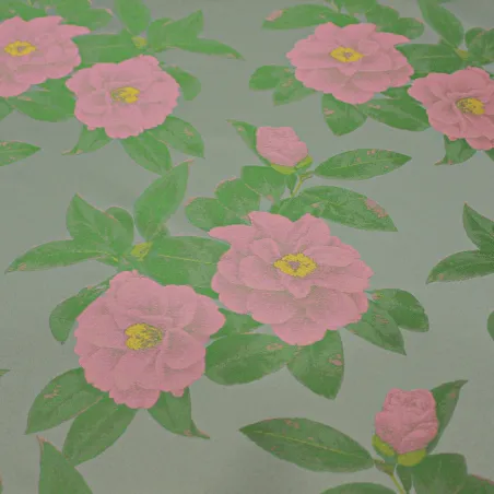 Jacquard verde con fiori |  tessuti cerimonia