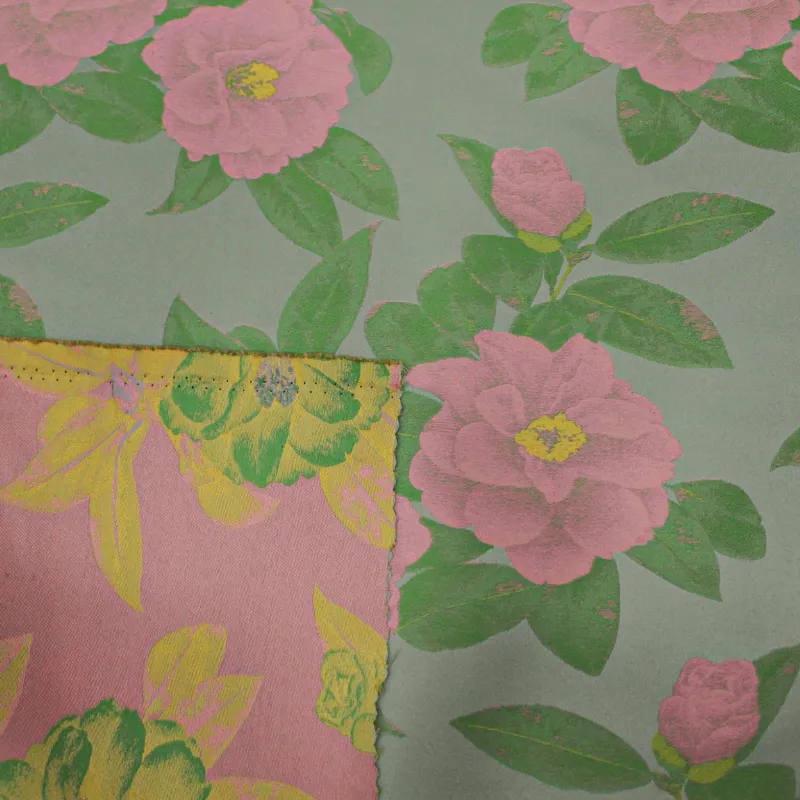 Jacquard verde con fiori |  tessuti cerimonia