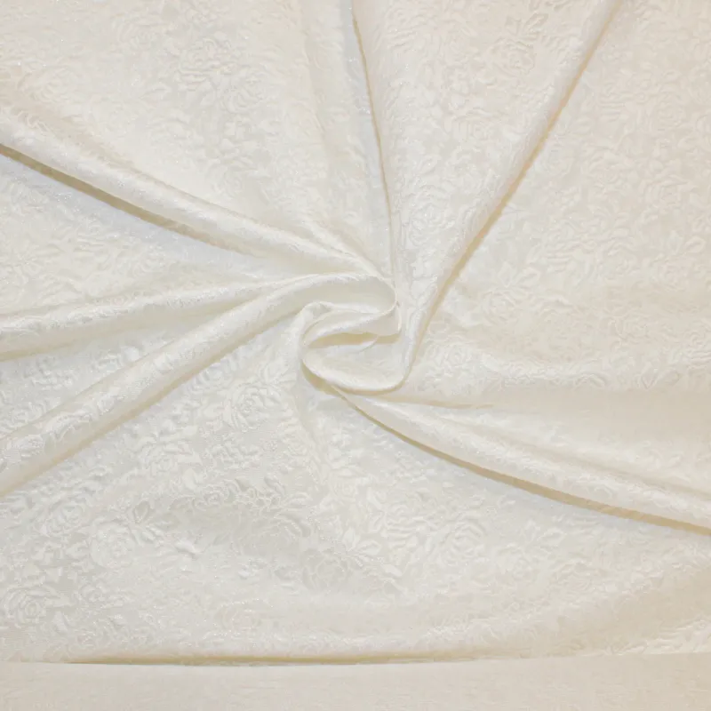 Tessuto jacquard con fiori bianco | Tessuto cerimonia