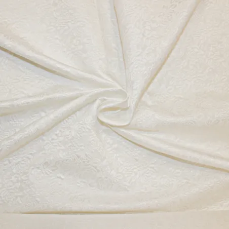 Tessuto jacquard con fiori bianco | Tessuto cerimonia
