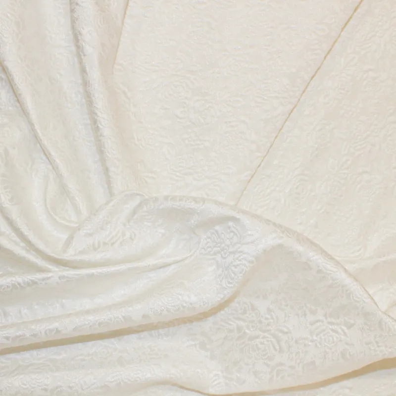 Tessuto jacquard con fiori bianco | Tessuto cerimonia