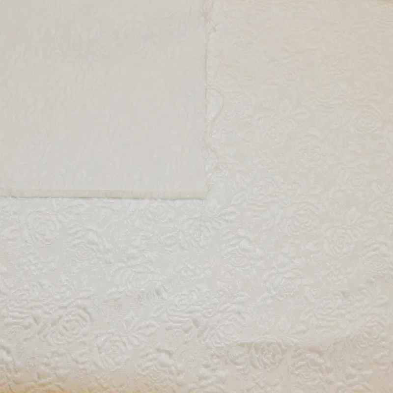 Tessuto jacquard con fiori bianco | Tessuto cerimonia