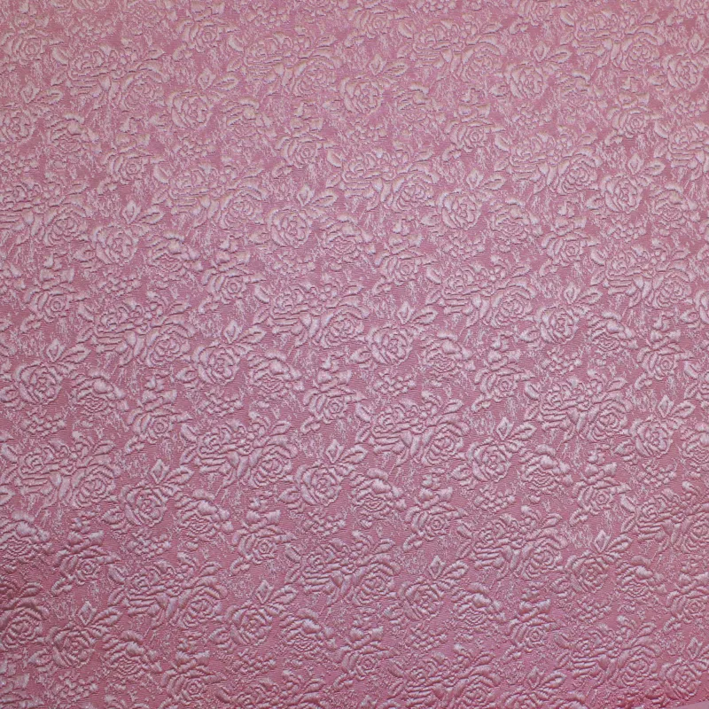 Tessuto jacquard con fiori di colore rosa | Tessuto cerimonia