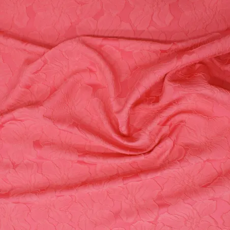 Jacquard  tessuto fragola | Fantasia floreale |  Tessuti Pregiati.