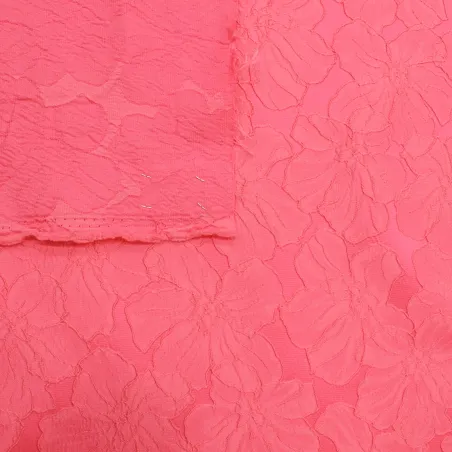 Jacquard  tessuto fragola | Fantasia floreale |  Tessuti Pregiati.