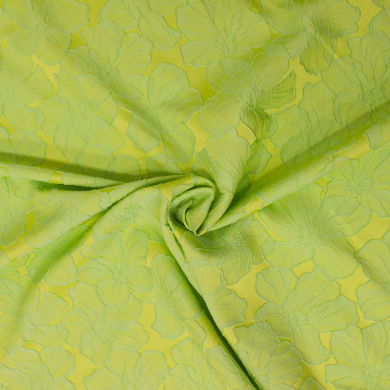 Tessuto Jacquard floreale verde | Tessuti pregiati