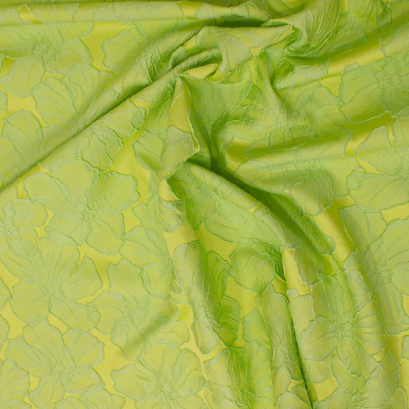 Tessuto Jacquard floreale verde | Tessuti pregiati