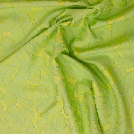 Tessuto Jacquard floreale verde | Tessuti pregiati