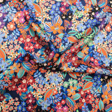 Tessuto seta fantasia floreale - Tessuti Pregiati