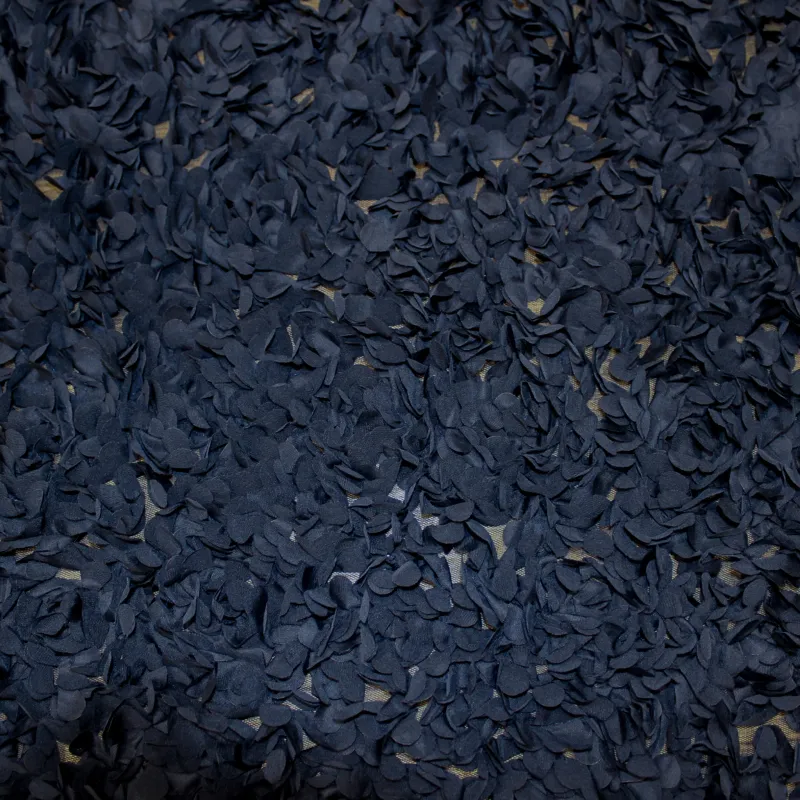 Tessuto blu petali 3D Fiori  | Tessuti Cerimonia