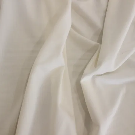 Tessuto jersey bamboo e cotone elastico bianco seta  | OEKO-TEX