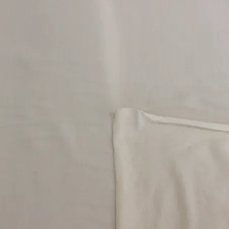 Tessuto jersey bamboo e cotone elastico bianco seta  | OEKO-TEX