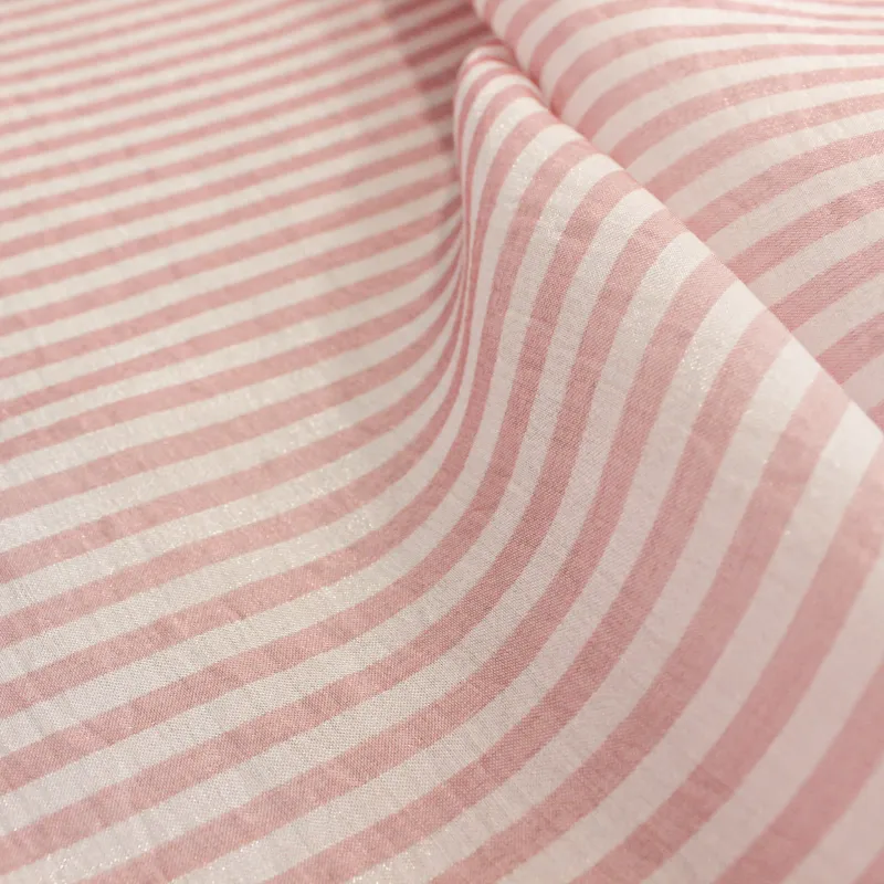 Tessuto viscosa rigata rosa | Tessuti Pregiati