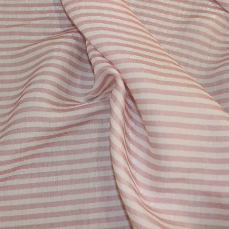 Tessuto viscosa rigata rosa | Tessuti Pregiati