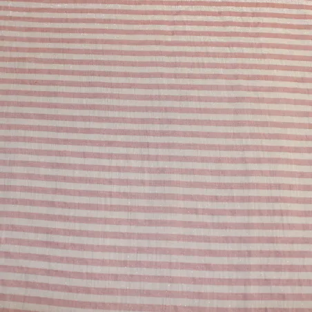 Tessuto viscosa rigata rosa | Tessuti Pregiati