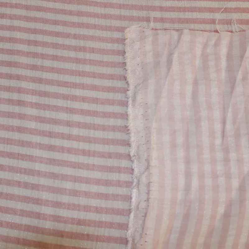 Tessuto viscosa rigata rosa | Tessuti Pregiati