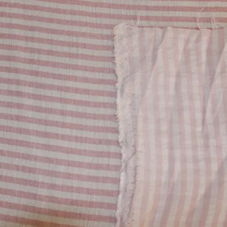 Tessuto viscosa rigata rosa | Tessuti Pregiati