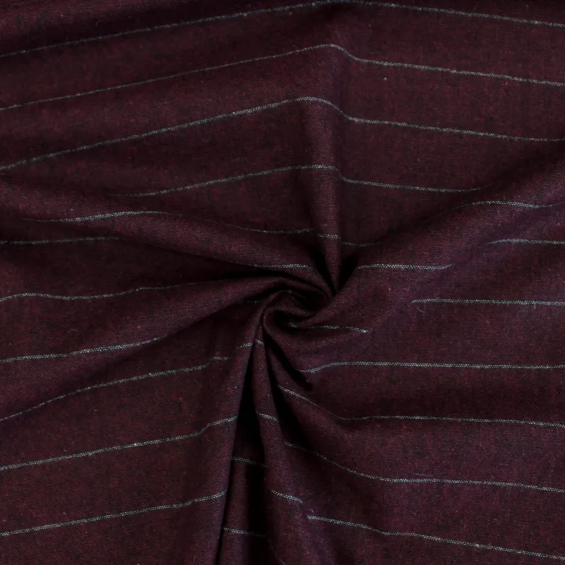 Cotone gessato bordeaux  | il tessutaio