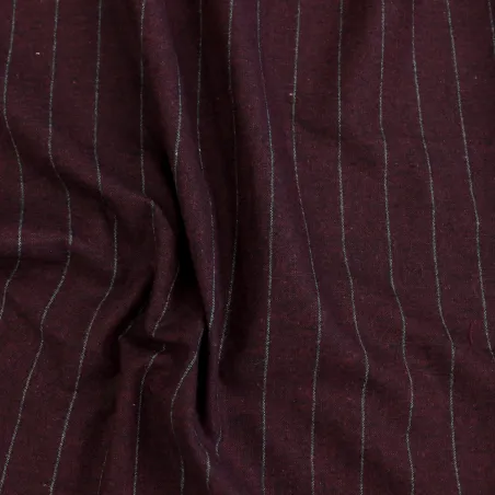 Cotone gessato bordeaux  | il tessutaio