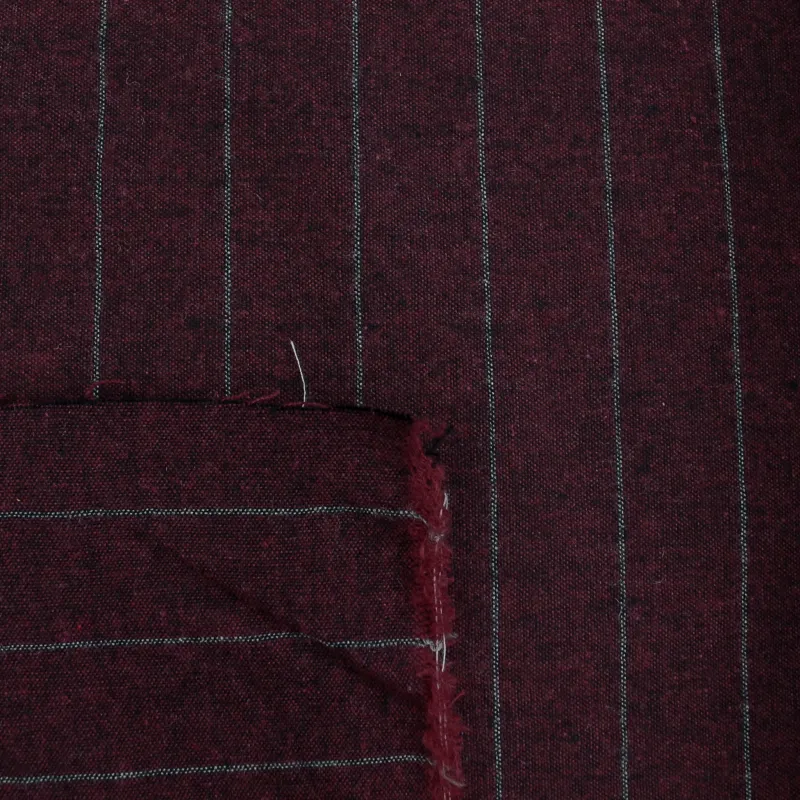 Cotone gessato bordeaux  | il tessutaio